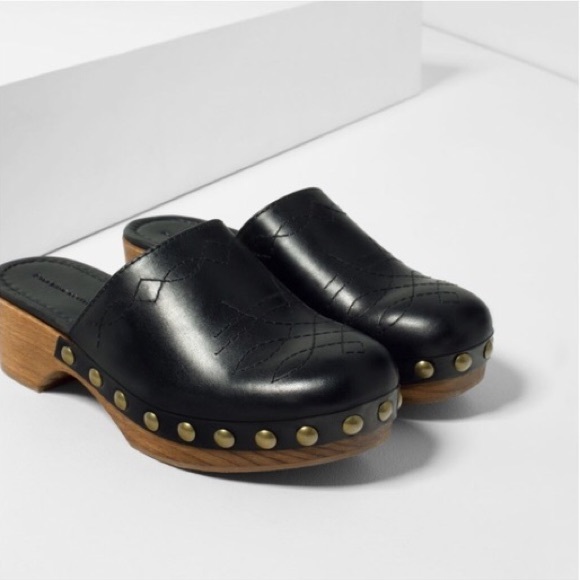 zara studded clogs
